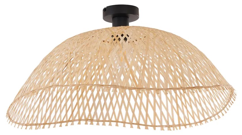 Art Deco plafondlamp zwart met naturel bamboe 60cm - Alka