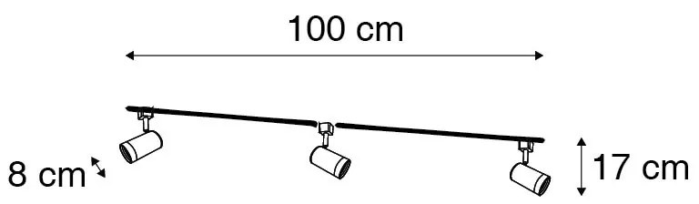 Smart railsysteem wit 1-fase 3-lichts incl. Wifi GU10 - Iconic Jeana
