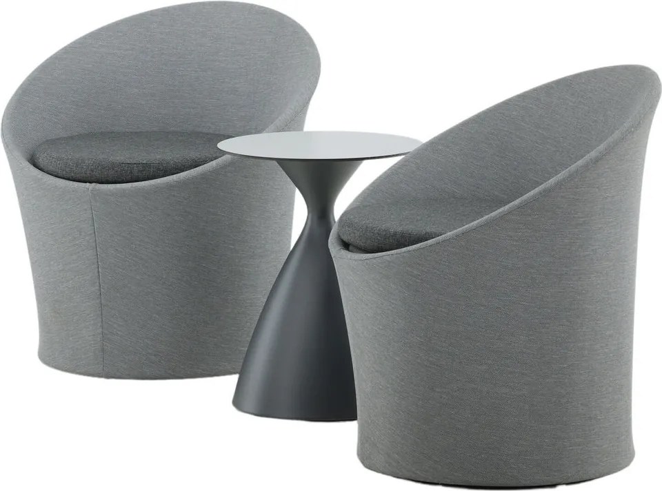 The Outsider Lounge/Balkon Set- Luuk - Zwart/Grijs - Tafel - 2 Kussens - The Outsider