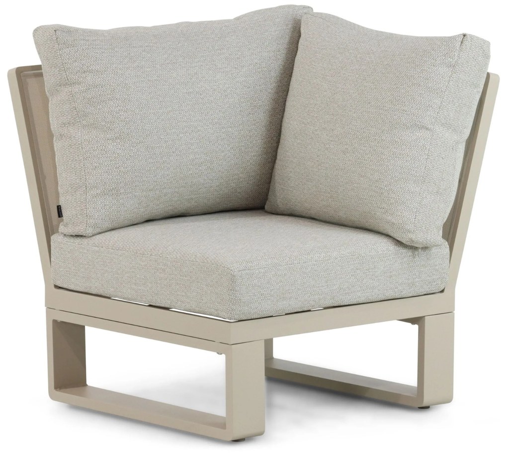 Hoek loungeset 5 personen Aluminium/Polywood (teakfinish) Taupe  Lifestyle Garden Furniture Lezo