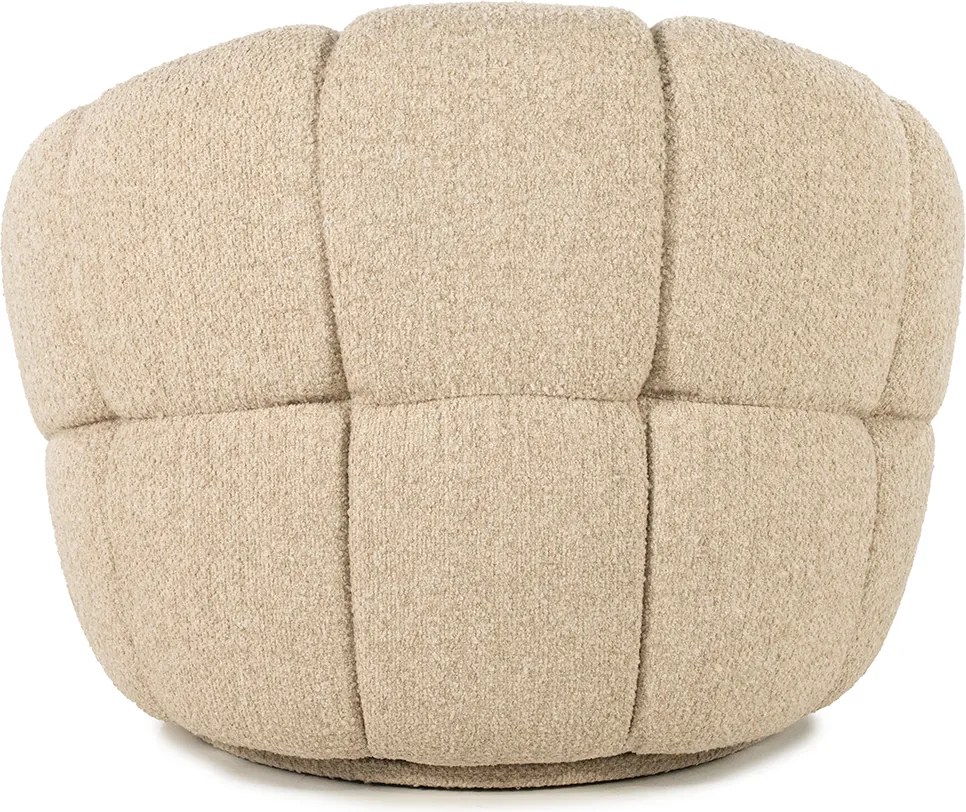 Ronde Fauteuil Draaibaar Boucle Beige