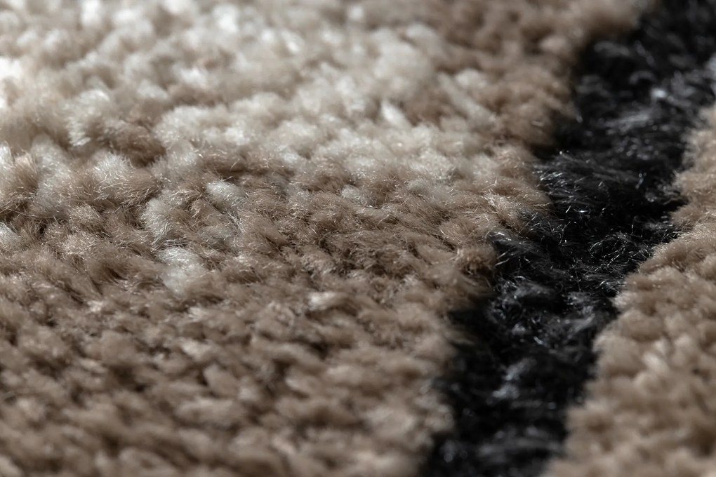 Tapijt modern COZY Lina, geometrisch , marmer - Structureel, twee poolhoogte , bruin