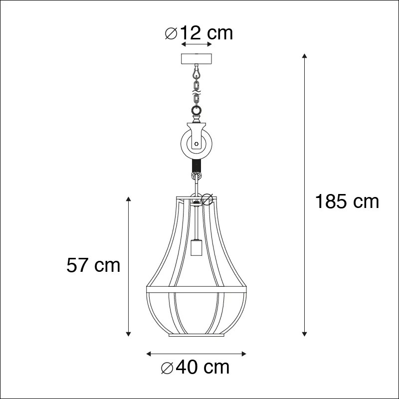 Eettafel / Eetkamer Industriële hanglamp zwart 40 cm - Morgana Industriele / Industrie / Industrial E27 rond Binnenverlichting Lamp