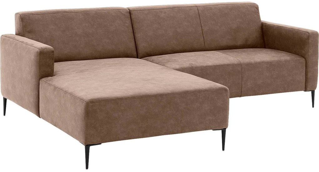 Goossens Key West bruin, micro leer, 2-zits, modern design