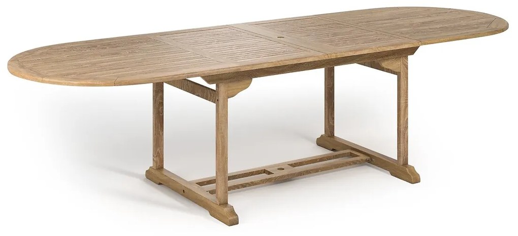 Tafel in teak, 8 - 14 personen, 2 verlengstukken Arly