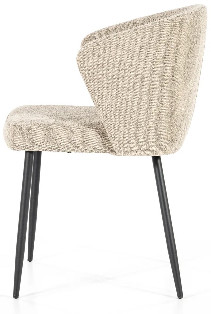 Eleonora Santos Taupe Eetstoel Boucle Met Ronde Rug