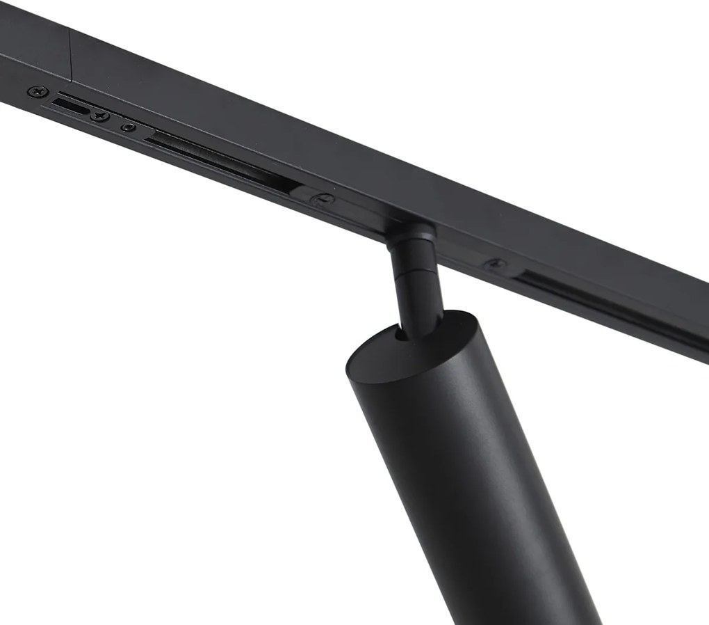 Modern railsysteem zwart met 2 spots en 3 hanglampen 1-fase - Slimline Uzzy Eira