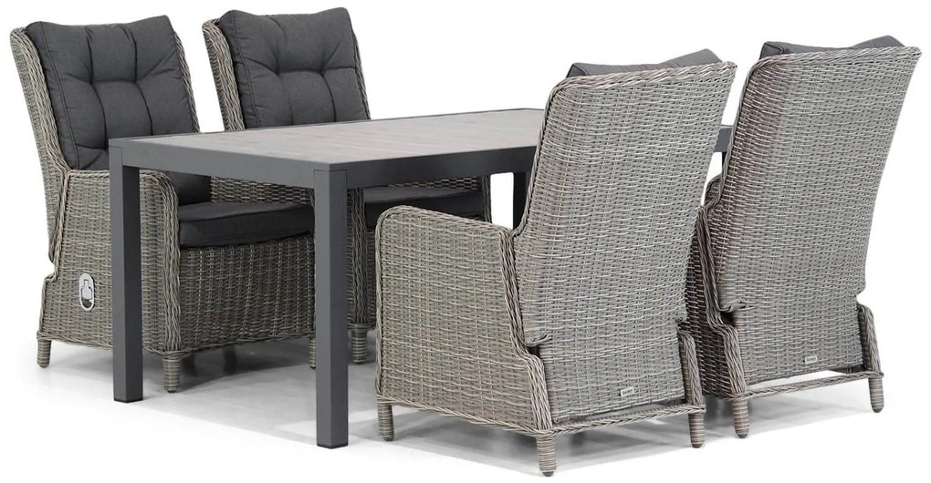 Tuinset 4 personen 164 cm Wicker Grijs Garden Collections Kingston/Residence