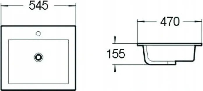 Mexen Salma ingebouwde wastafel 54 x 47 cm, wit - 25395400