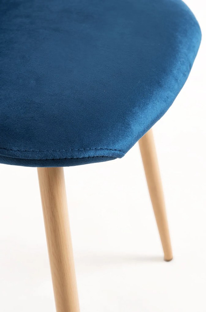 Set van 4 Teok Fluwelen Stoelen