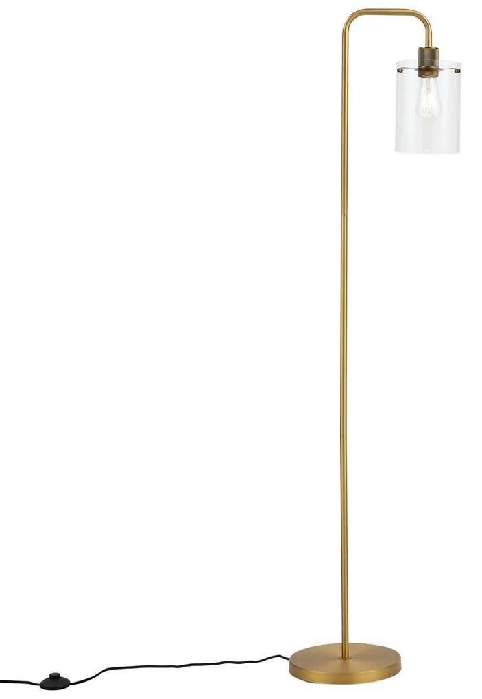 Design vloerlamp brons met helder glas - Domo