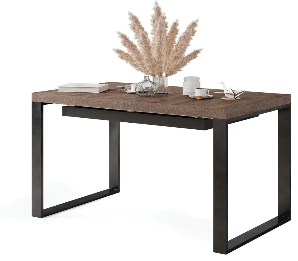 AVARI Bruin eiken - LOFT TAFEL VOOR WOONKAMER/EETKAMER UITKLAPBAAR TOT 270 cm!