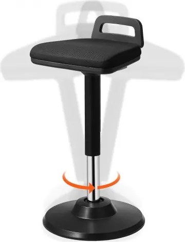 VEVOR Active Chair Wobble Stool Staande kruk met handgreep, in hoogte verstelbaar (625-875 mm), kantoorkruk gemaakt van elastische stof en schuim, ideaal voor scholen, kantoren en woningen, kantelhoek van 8°, zwart