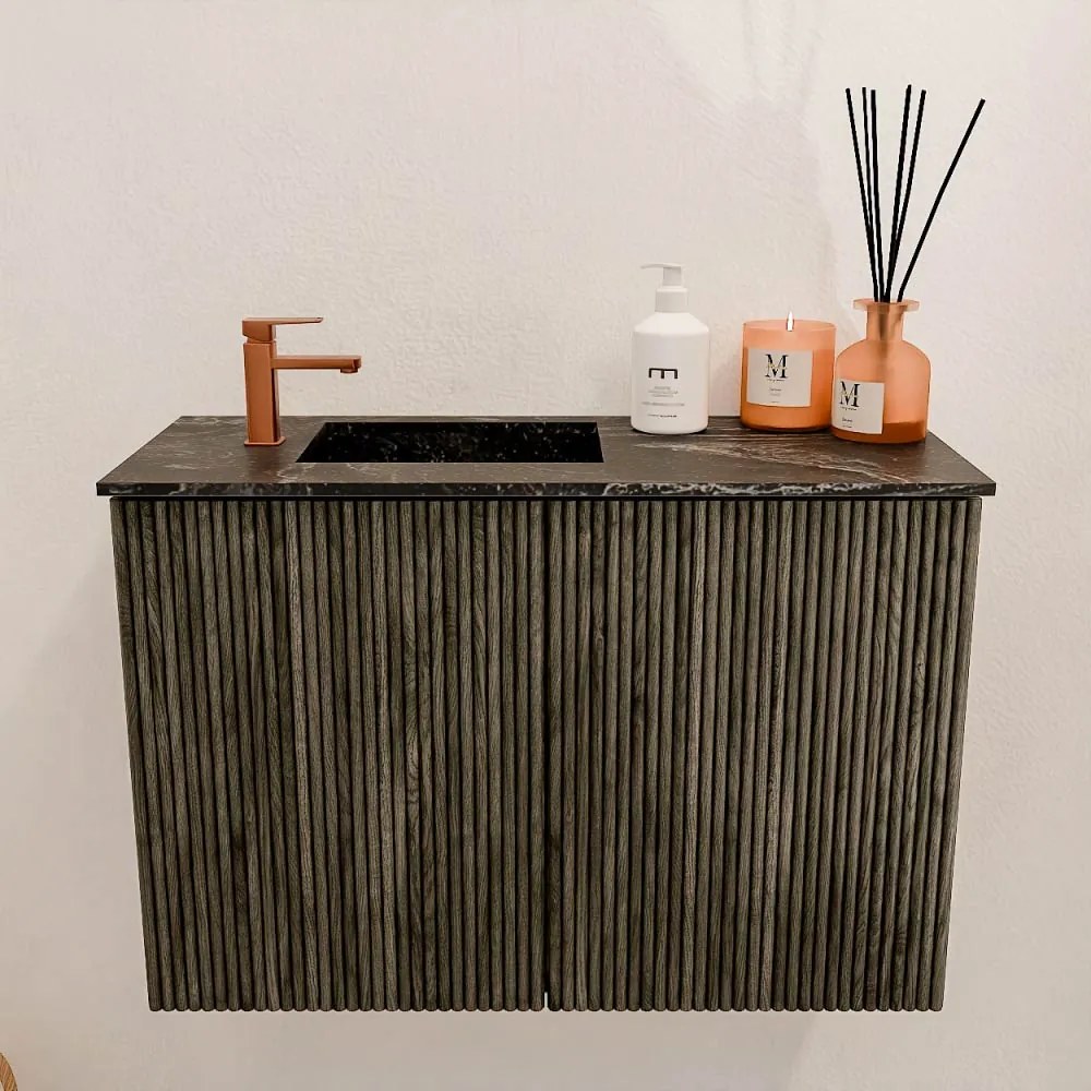 Mondiaz Joya DLux 60cm toiletmeubel shadow met wastafel faye links 1 kraangat lava