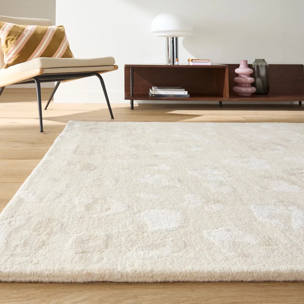 Vloerkleed in 65% wol, luipaardprint, Thelma