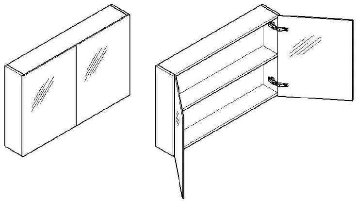 Galva Polly spiegelkast met 2 softclose deuren 120cm wit