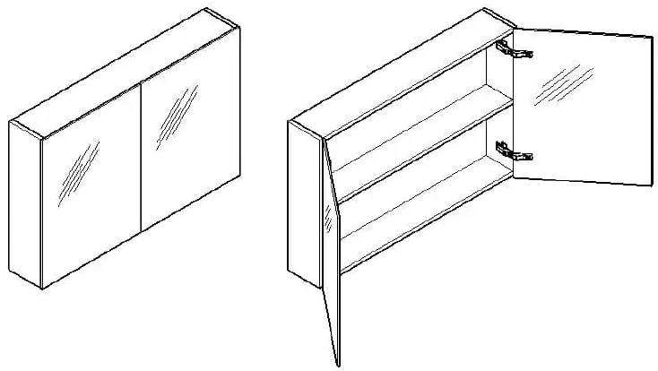 Galva Polly spiegelkast met 2 softclose deuren 120cm wit