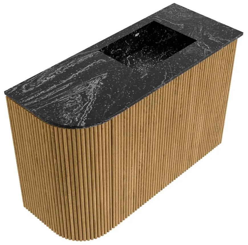 Mondiaz Joya DLux 60cm toiletmeubel ronding links oak met wastafel faye rechts zonder kraangat lava