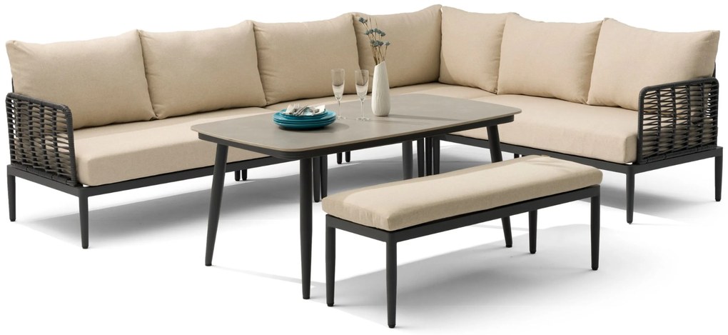 Hoek loungeset 7 personen Aluminium/wicker Grijs Coco Ibiza