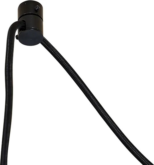 Hanglamp zwart met beige kap en witte binnenkant 31,5cm 3-lichts - Cava