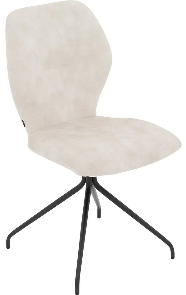 Goossens Eetkamerstoel Hera wit velvet stof leuning, modern design