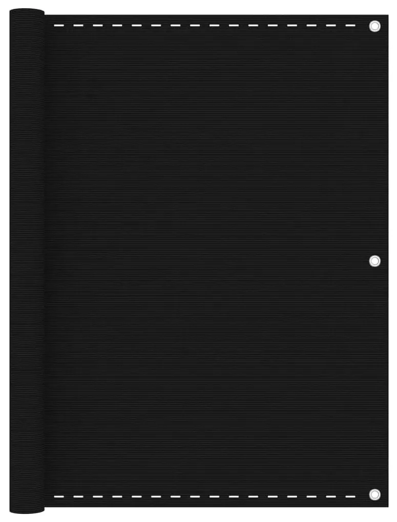 vidaXL Balkonscherm 120x500 cm HDPE zwart