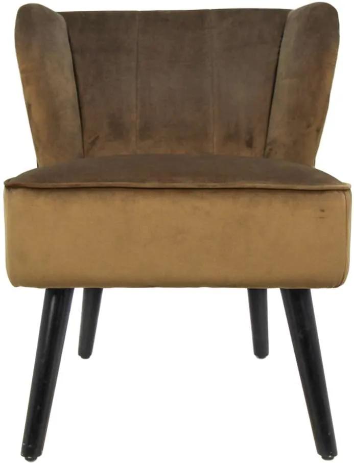 HSM Collection fauteuil Odessa- velvet - olijfbruin - Leen Bakker