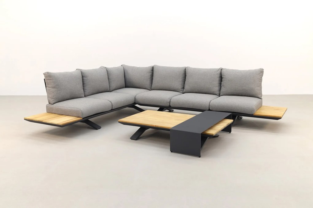Suns Stockholm loungeset - Antraciet/teak - Light anthracite