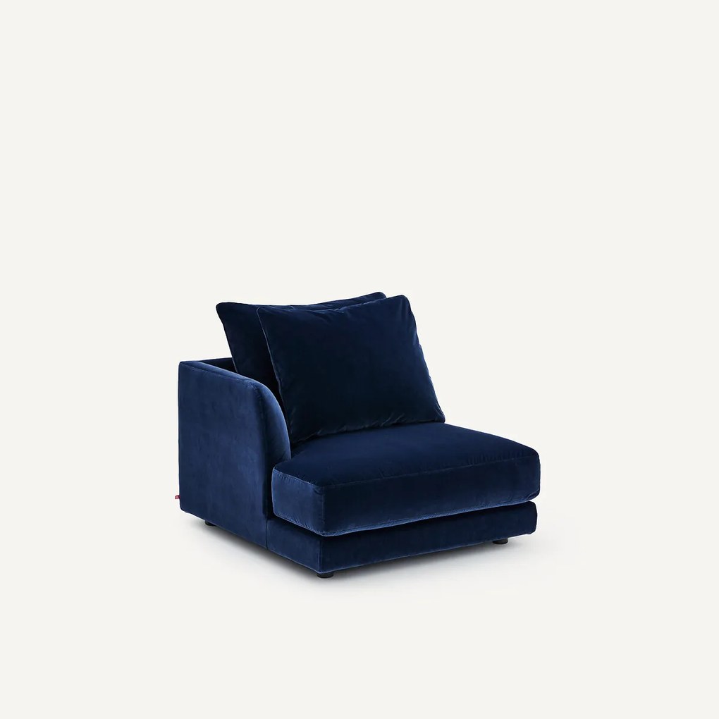 Halve bank links, modulair, van fluweel, TIBERIO