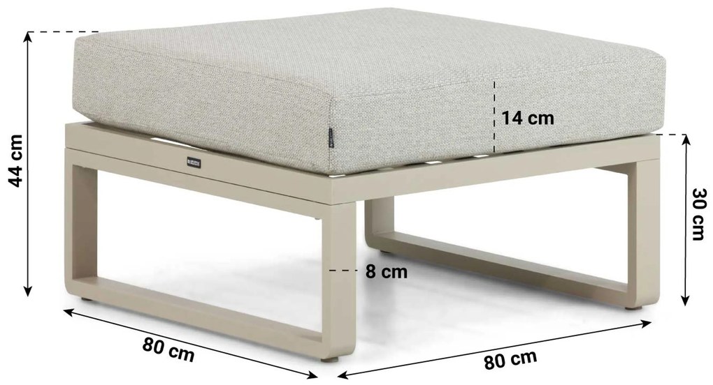Hoek loungeset 5 personen Aluminium/Polywood (teakfinish) Taupe  Lifestyle Garden Furniture Lezo