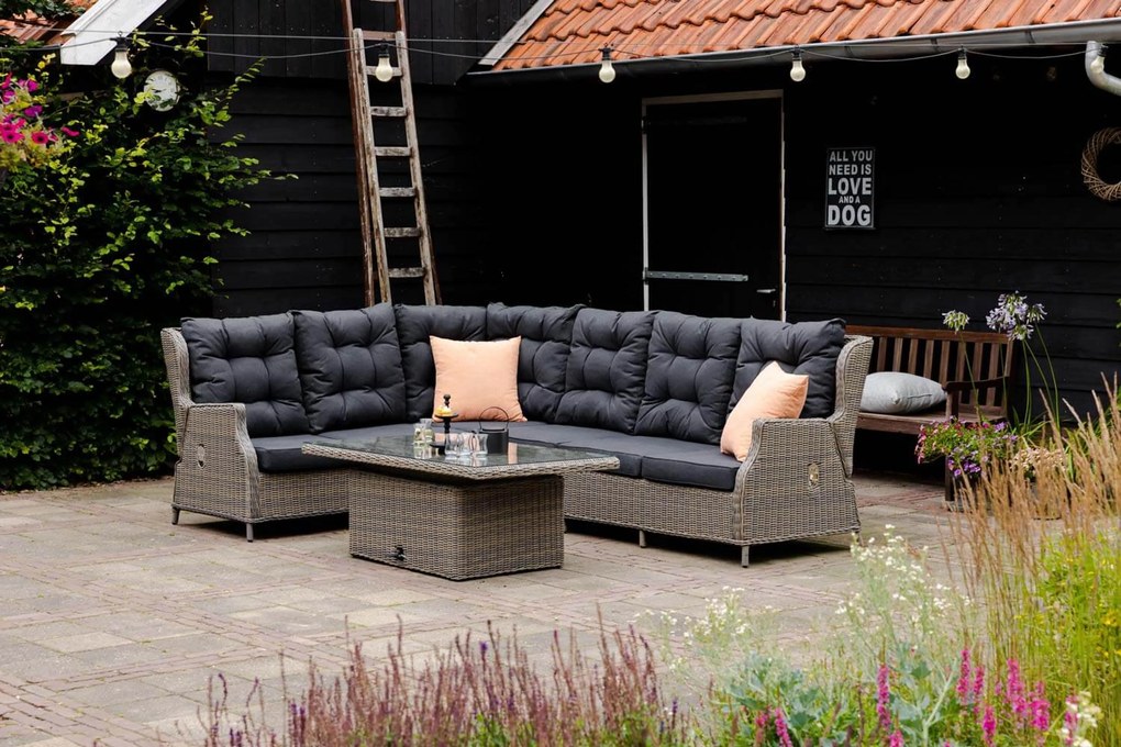 Hoek loungeset 5 personen Wicker Taupe  Garden Collections Chicago