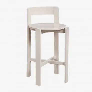 Set Van 2 Hoge Krukken Van Eikenhout Noreli Tapioca Beige & ↑65 Cm - Sklum