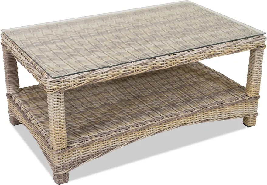 Toledo Coffee luxe technorattan meubel met kleine tafel voor 5 personen Garden Point beige
