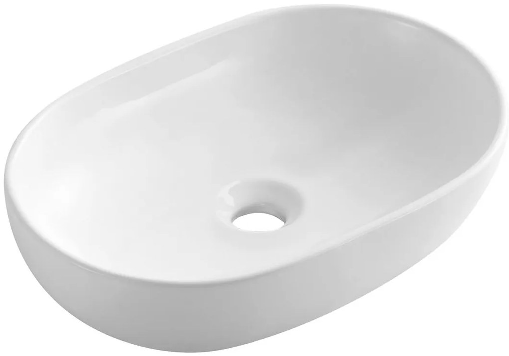 Sapho Rondane keramische waskom 60x42cm wit