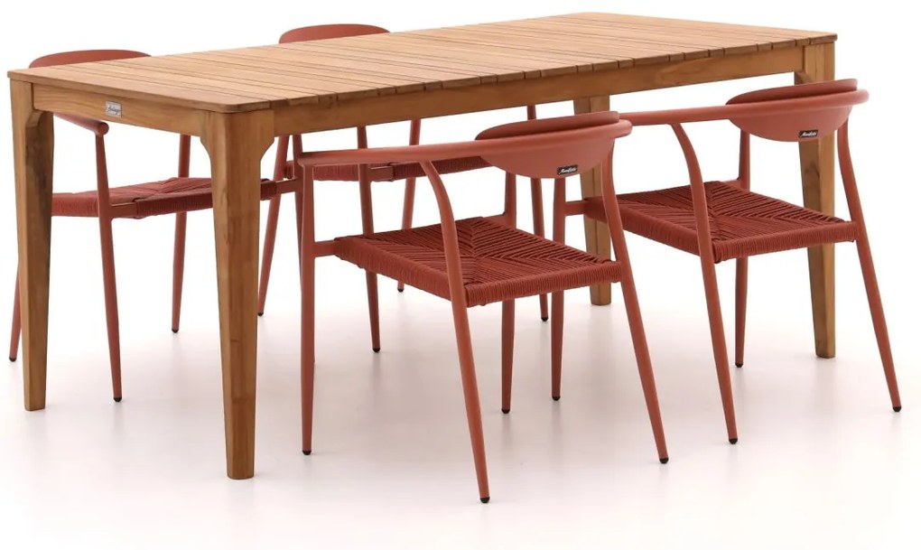 Diningset Manifesto  | 4 personen teakhout | Tuinset stapelbaar | 5-delig | Kees Smit Tuinmeubelen