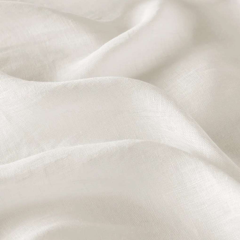 Linnen glasgordijn met gerimpelde bies en golf, ONEGA