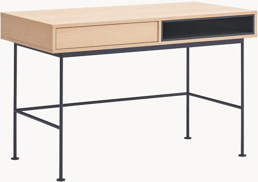 Metalen/ houten bureau Yoko met opbergruimte