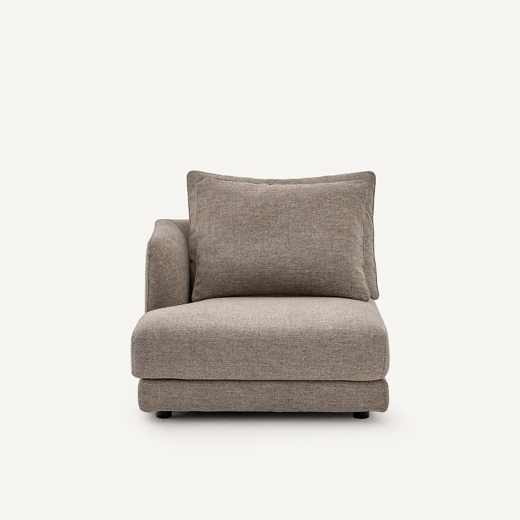 Halve bank links, modulair, in tweed, TIBERIO