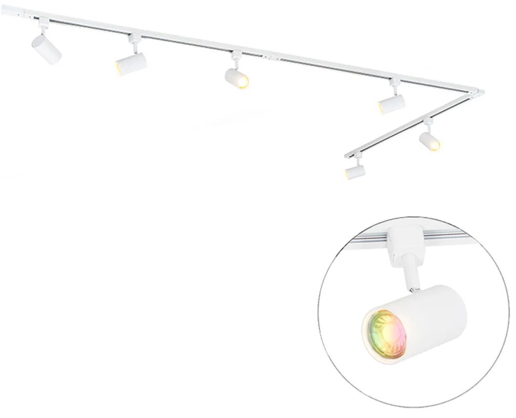 Smart railsysteem met 6 spots wit 1-fase 300cm incl. Wifi GU10 - Iconic Jeana
