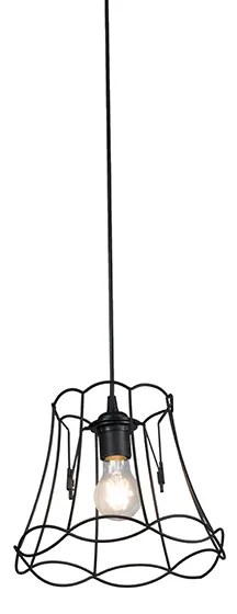 Retro hanglamp zwart 25 cm - Granny Frame