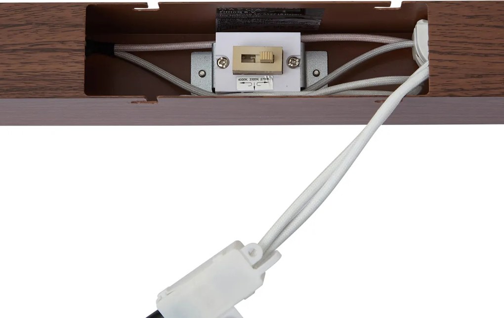 Moderne plafondlamp walnoot hout incl. LED 3-staps dimbaar 2700-4000K met dipswitch - Keane