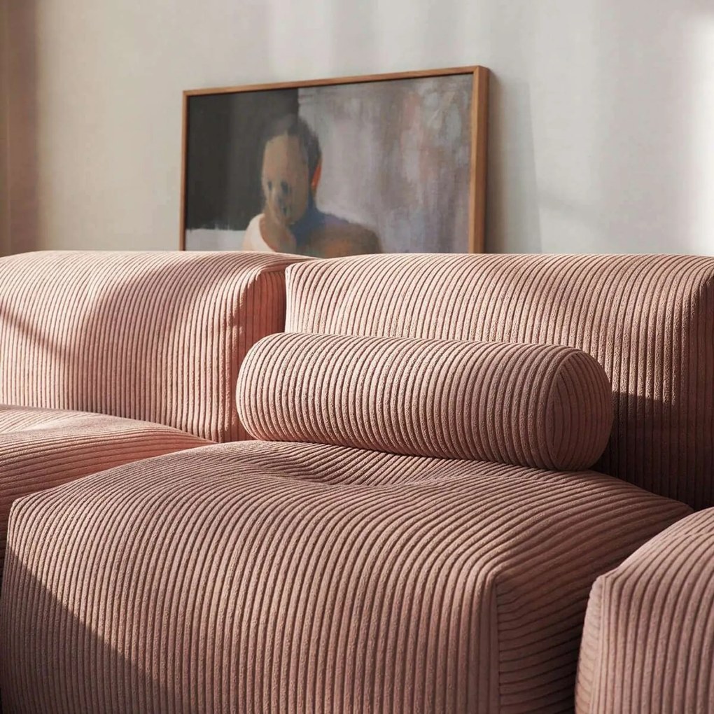Soft Zitzak Indoor 3 Seater + Pouf - Corduroy Rose