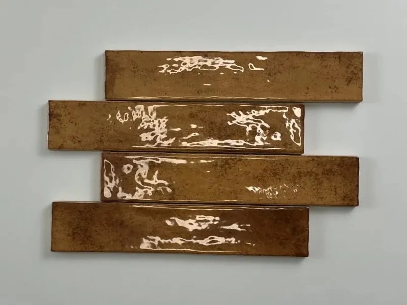 Jabo Kalon wandtegel terracotta 5x25cm glans