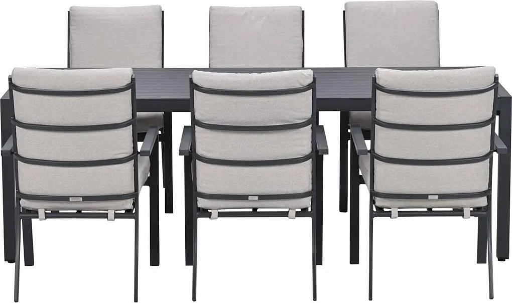 Garden Impressions Senja tuinset 7-delig desert sand - Kasper tuintafel 220x93 cm