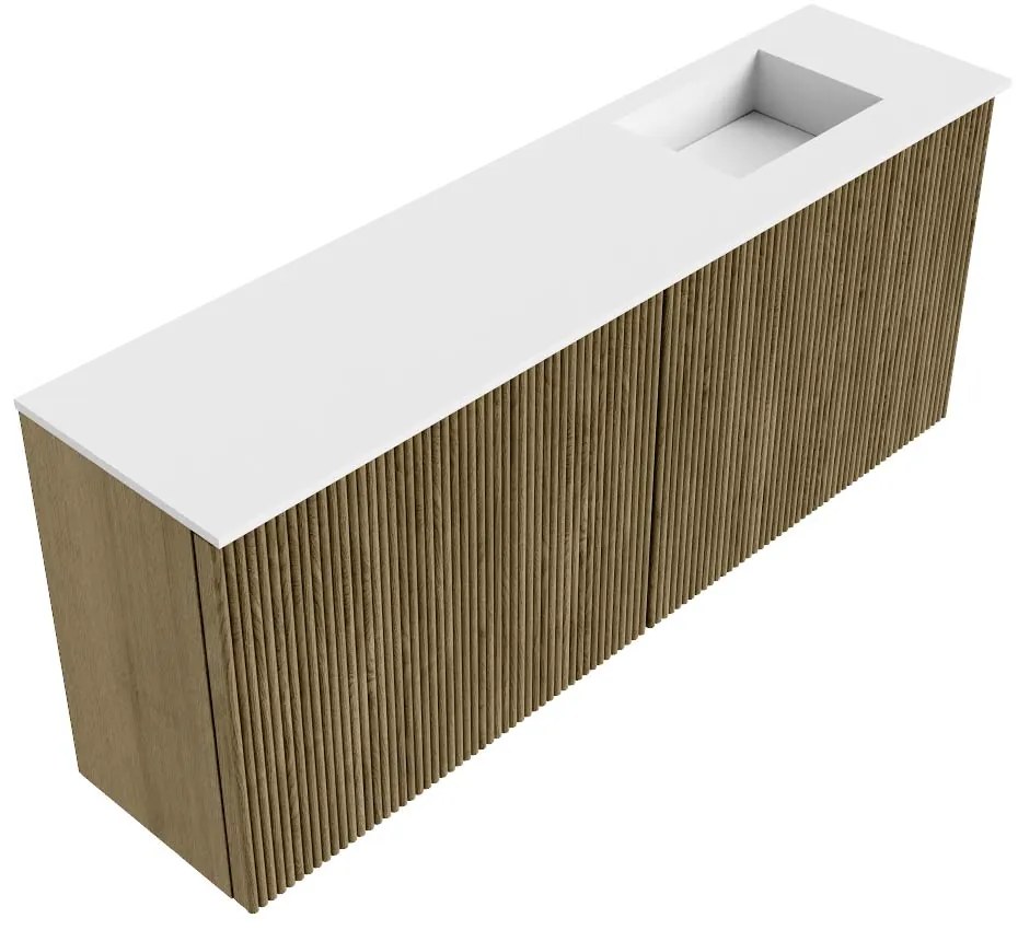 Mondiaz Joya 100cm toiletmeubel dusk met wastafel faye rechts zonder kraangat talc
