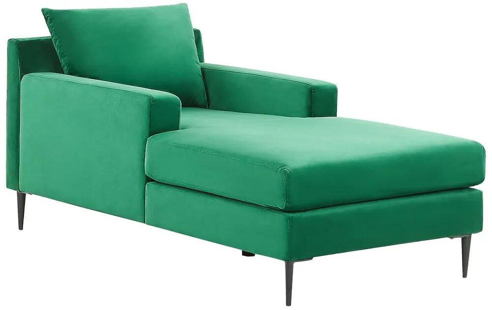 Chaise longue fluweel groen GUERET Beliani