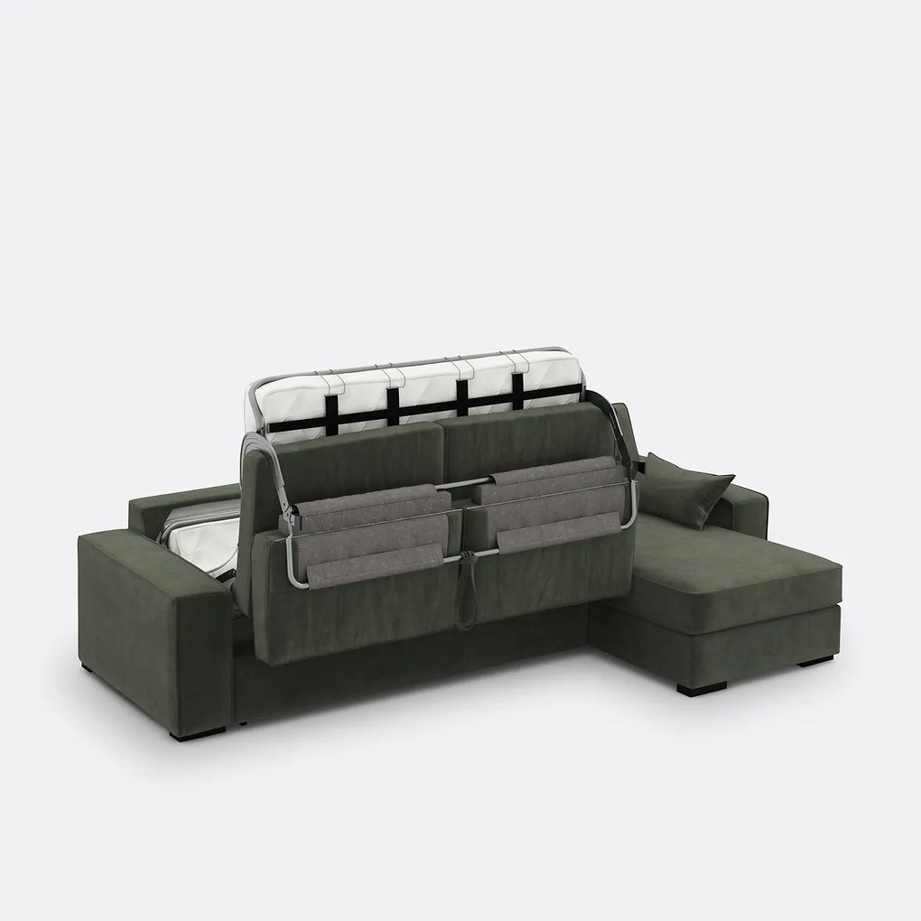 Hoekslaapbank van fluweel Comfort BULTEX®, Cécilia