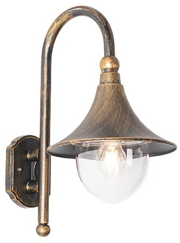 Klassieke buiten wandlamp antiek goud IP44 - Daphne Klassiek / Antiek E27 IP44 Buitenverlichting rond