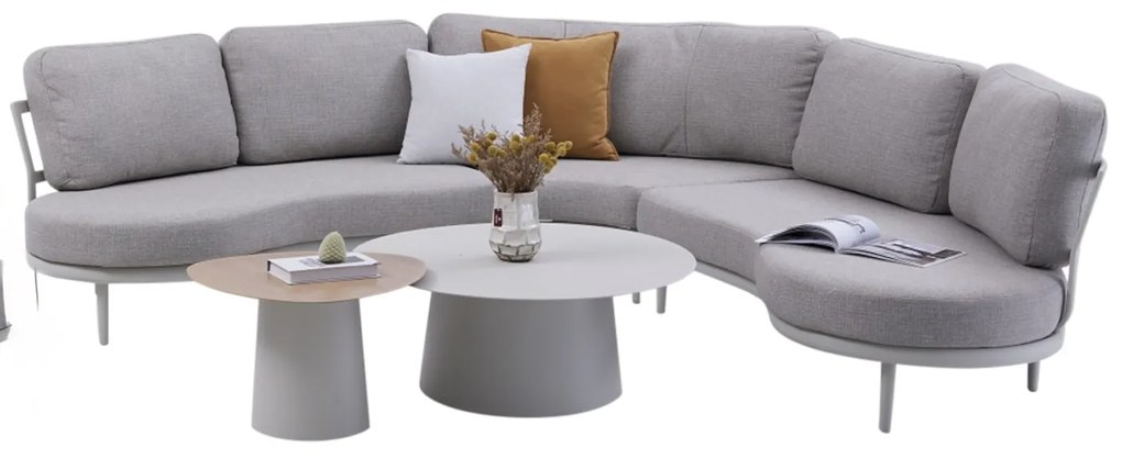 Savanna organische loungeset 5 delig aluminium latte