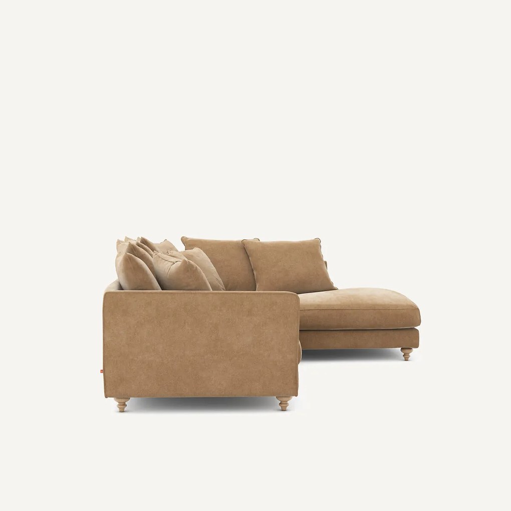 Omvormbare hoekbank in stonewashed fluweel, Lazare